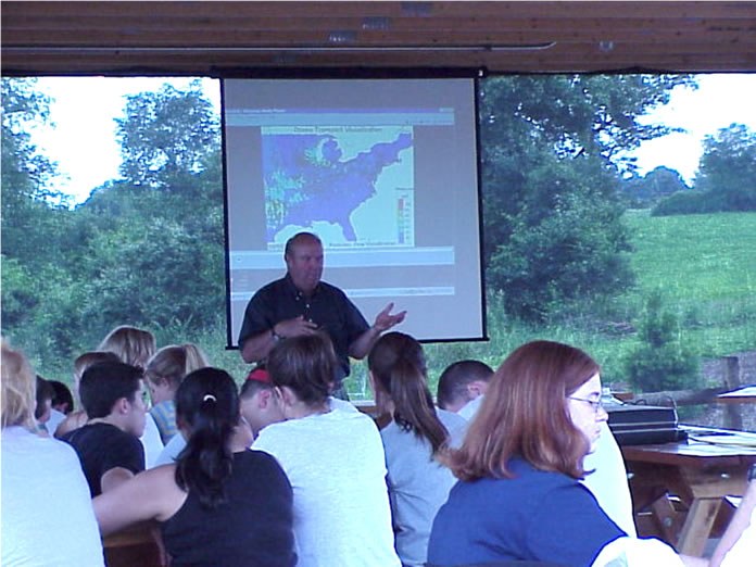 Founder, John Skelly teaching class at the pavilion.