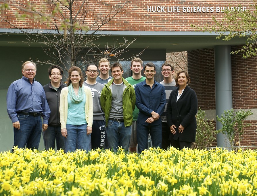 Left to right- Mark Guiltinan (PI), Sergio Florez, Lena Sheaffer, Yufan Zhang, Dan Lordan (rear), Drew Fister, Cody Schnebel (rear), Dominic Gilanti, Brian Rutowski, Siela Maximova (PI)