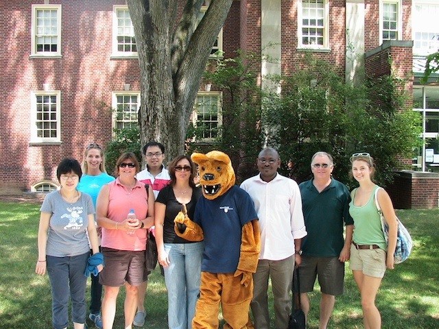 With the Nittany Lion