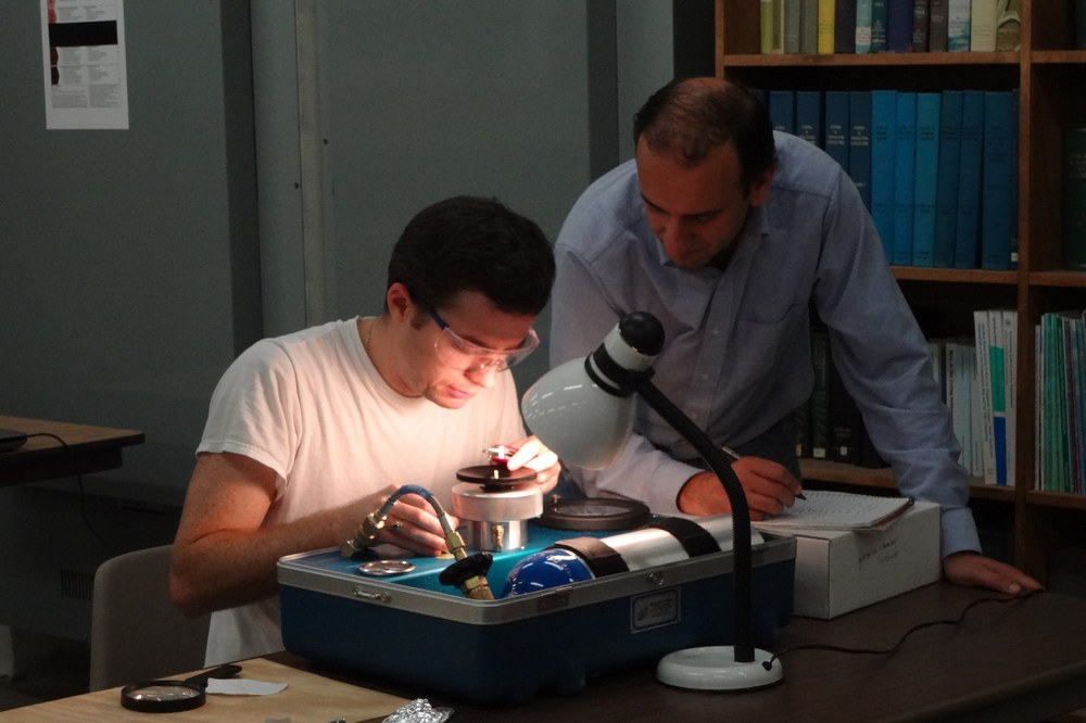 Gustavo Camargo measuring leaf water potential.