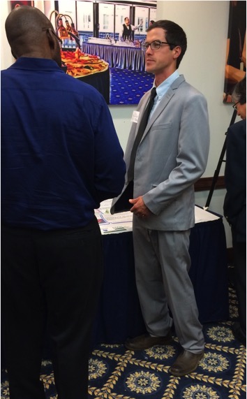 Jimmy Burridge (right) discussing his research