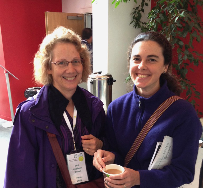 Kathleen Brown (left) and Amelia Henry (right) continue collaborations at the 2016 ISRR meeting  