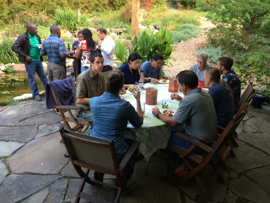 The Climate Resilient Bean Team meets for a welcome dinner in State College Pennsylvania September 4, 2017.