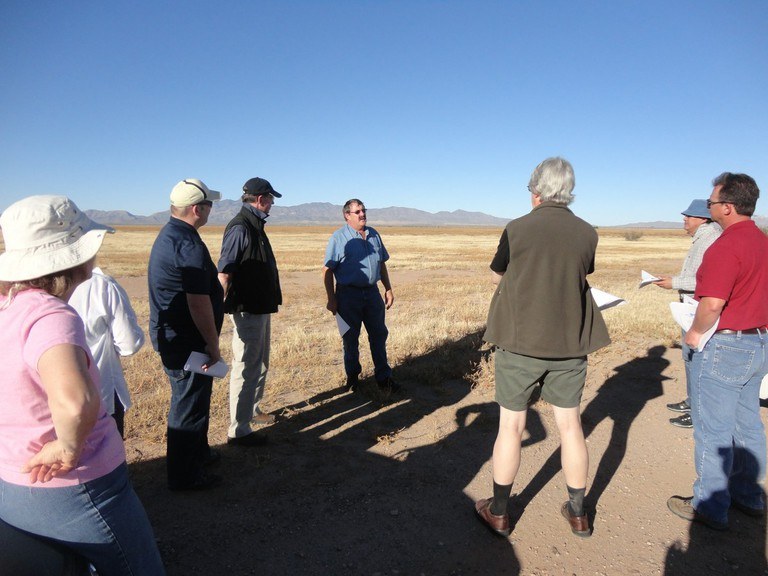 Johan Prinsloo, agronomist, leads a field survey in October 2012 with collaborators from the U.S., Germany, Honduras, and Mexico.
